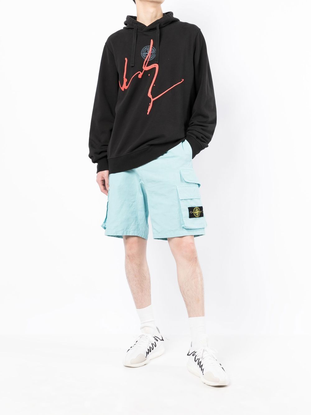 Stone Island Hoodie 66481 COTTON FLEECE 'INK THREE' PRINT - Lothaire boutiques