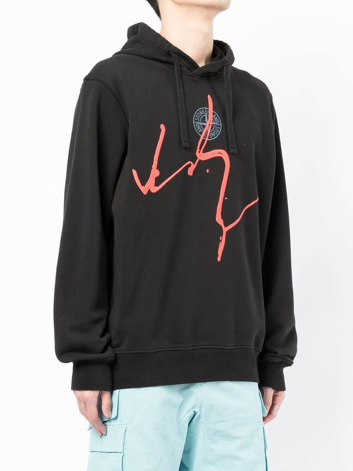 Stone Island Hoodie 66481 COTTON FLEECE 'INK THREE' PRINT - Lothaire boutiques