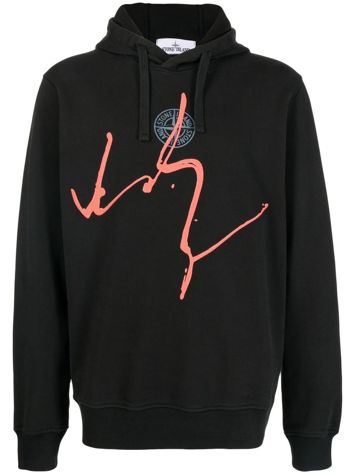 Stone Island Hoodie 66481 COTTON FLEECE 'INK THREE' PRINT - Lothaire boutiques