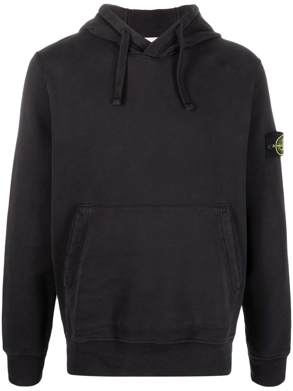 Stone Island Hoodie noir en coton à patch compass signature - Lothaire boutiques