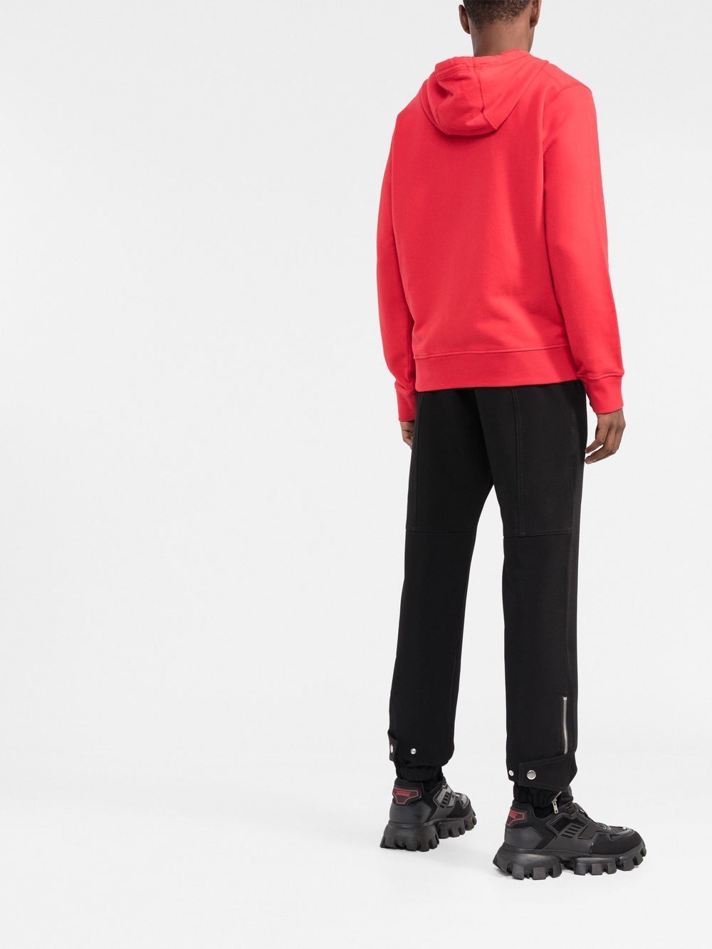 Stone Island Hoodie zippé rouge à patch compass signature - Lothaire boutiques