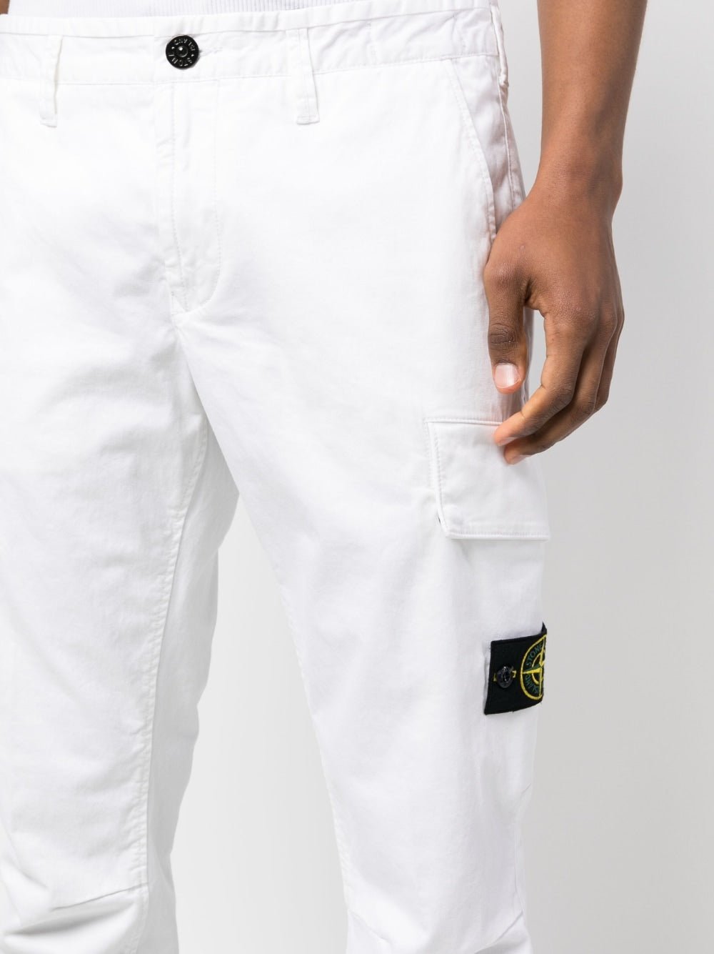Stone Island Pantalon blanc cargo 30410 SUPIMA® COTTON - Lothaire