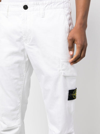 Stone Island Pantalon blanc cargo 30410 SUPIMA® COTTON - Lothaire