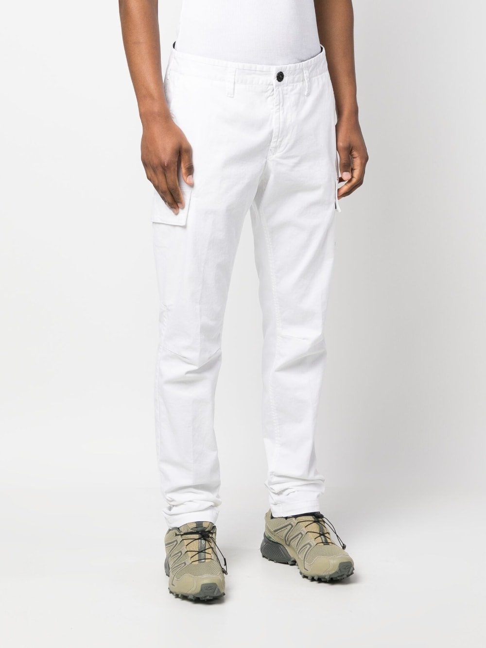 Stone Island Pantalon blanc cargo 30410 SUPIMA® COTTON - Lothaire