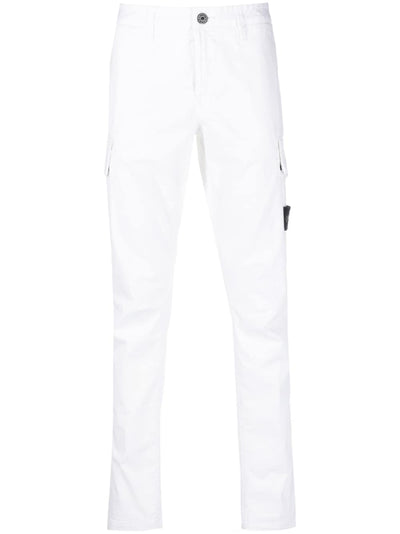 Stone Island Pantalon blanc cargo 30410 SUPIMA® COTTON - Lothaire