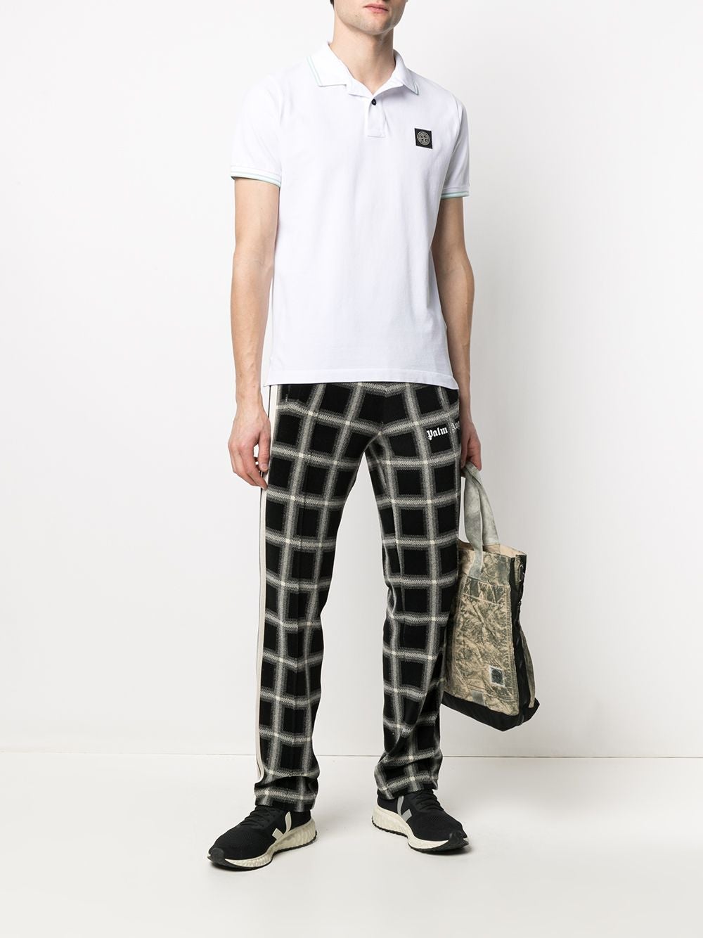 Stone Island Polo 22S18 STRETCH COTTON PIQUÉ_COUPE AJUSTÉE blanc - Lothaire boutiques