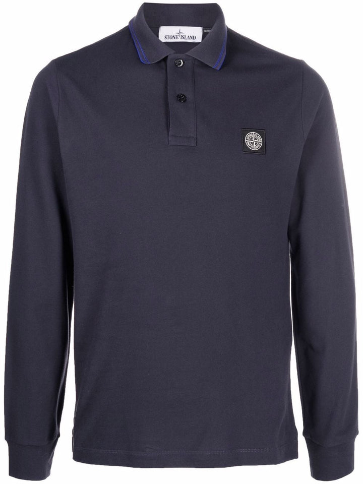 Stone Island Polo à patch logo Bleu - Lothaire boutiques