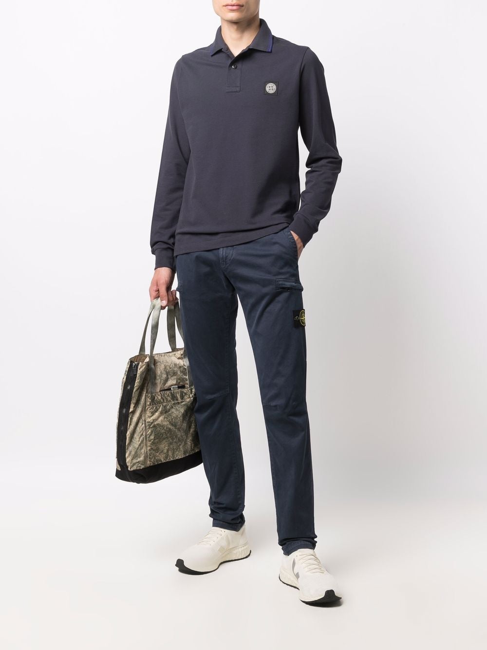 Stone Island Polo à patch logo Bleu - Lothaire boutiques