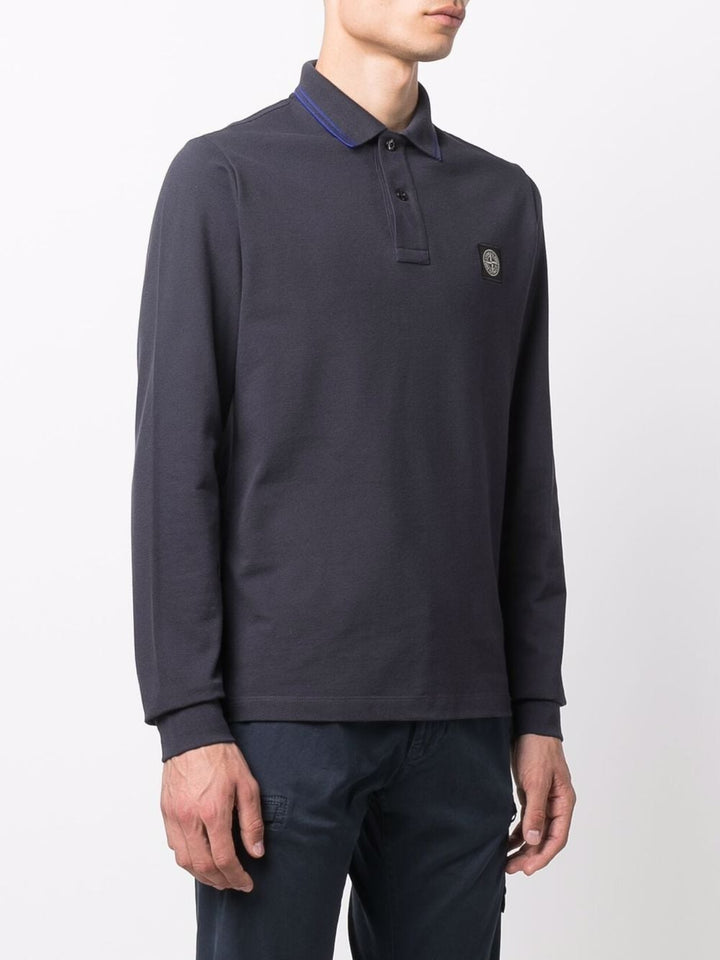 Stone Island Polo à patch logo Bleu - Lothaire boutiques