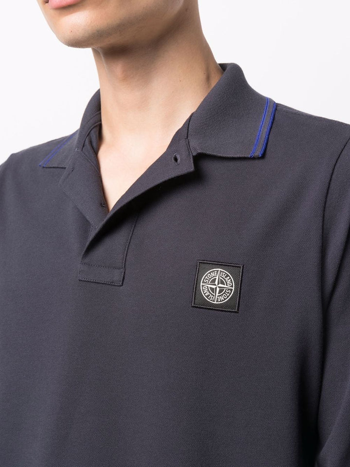 Stone Island Polo à patch logo Bleu - Lothaire boutiques
