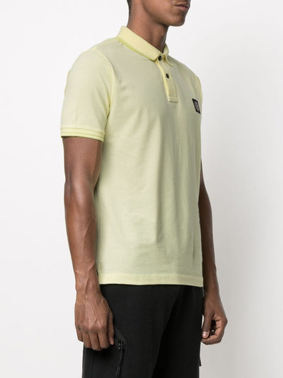Stone island Polo à patch logo Citron - Lothaire boutiques