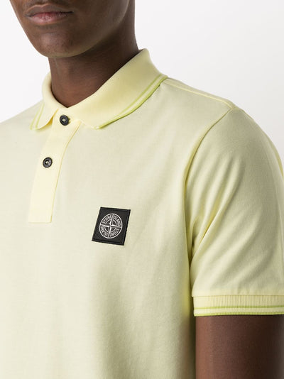 Stone island Polo à patch logo Citron - Lothaire boutiques