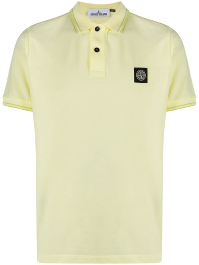 Stone island Polo à patch logo Citron - Lothaire boutiques