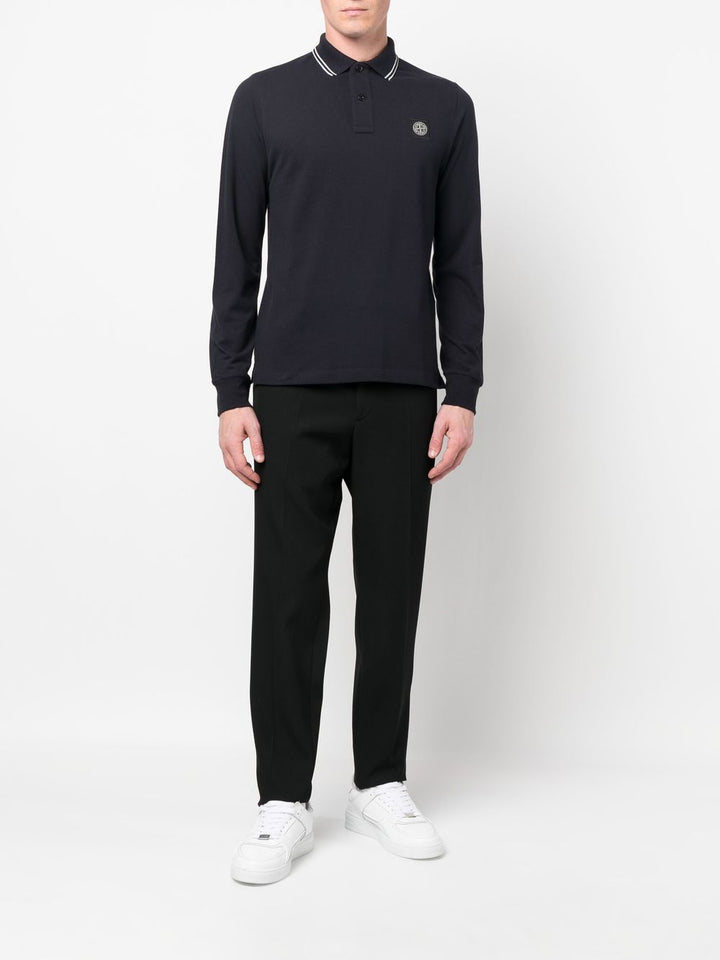 Stone Island Polo bleu à motif compass signature - Lothaire boutiques
