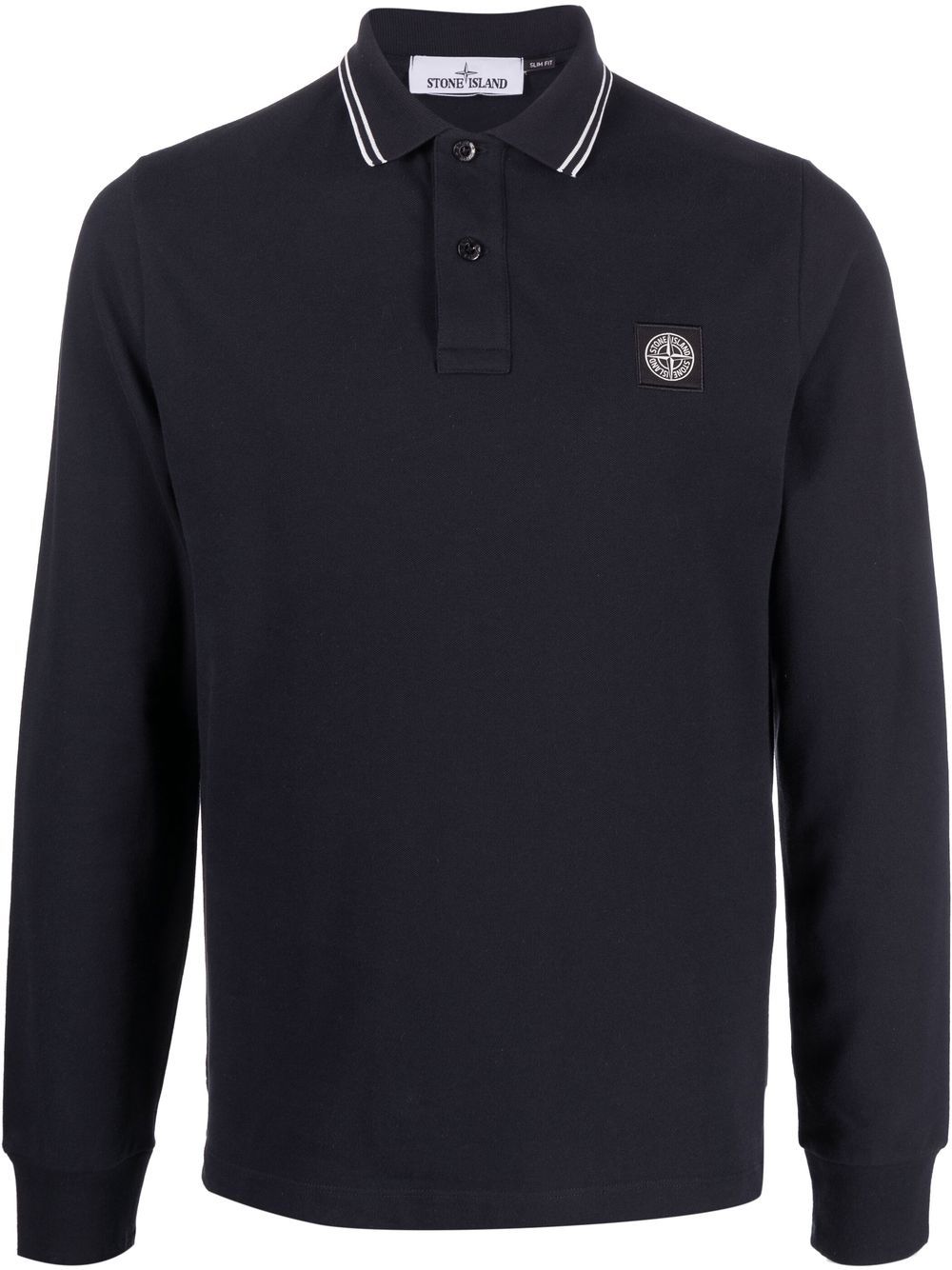 Stone Island Polo bleu à motif compass signature - Lothaire boutiques