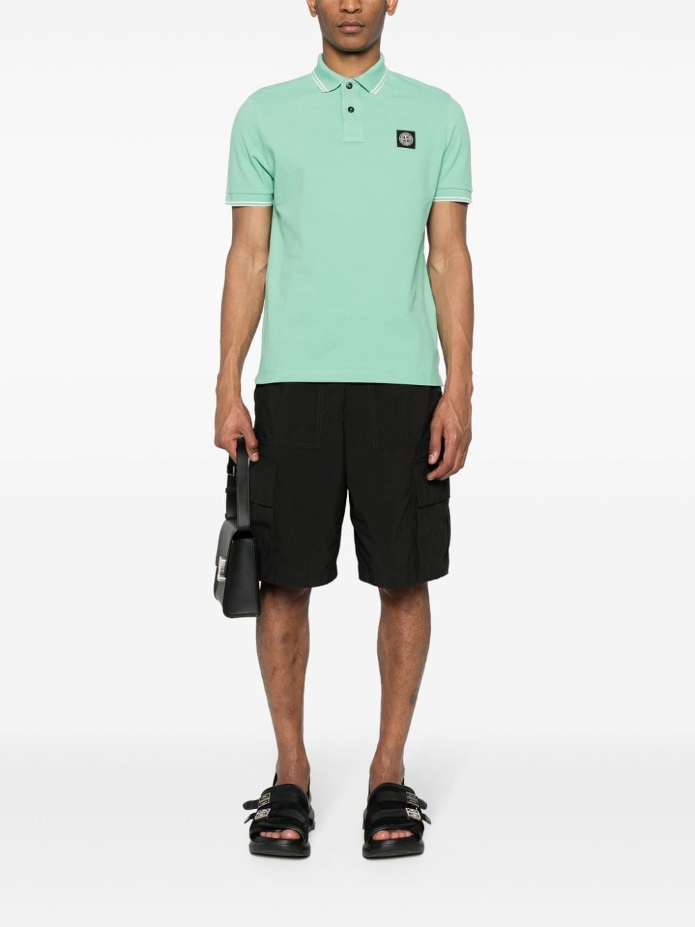 Stone Island - Polo en coton Light green Compass - Lothaire