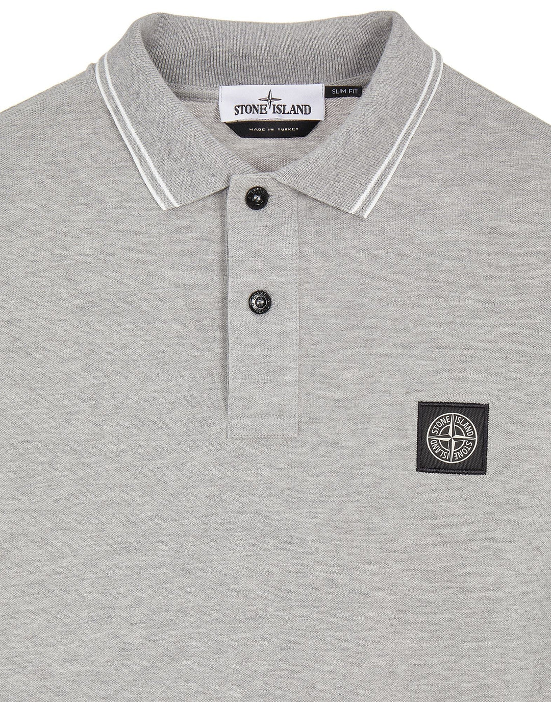 Stone Island Polo gris à motif compass signature - Lothaire boutiques