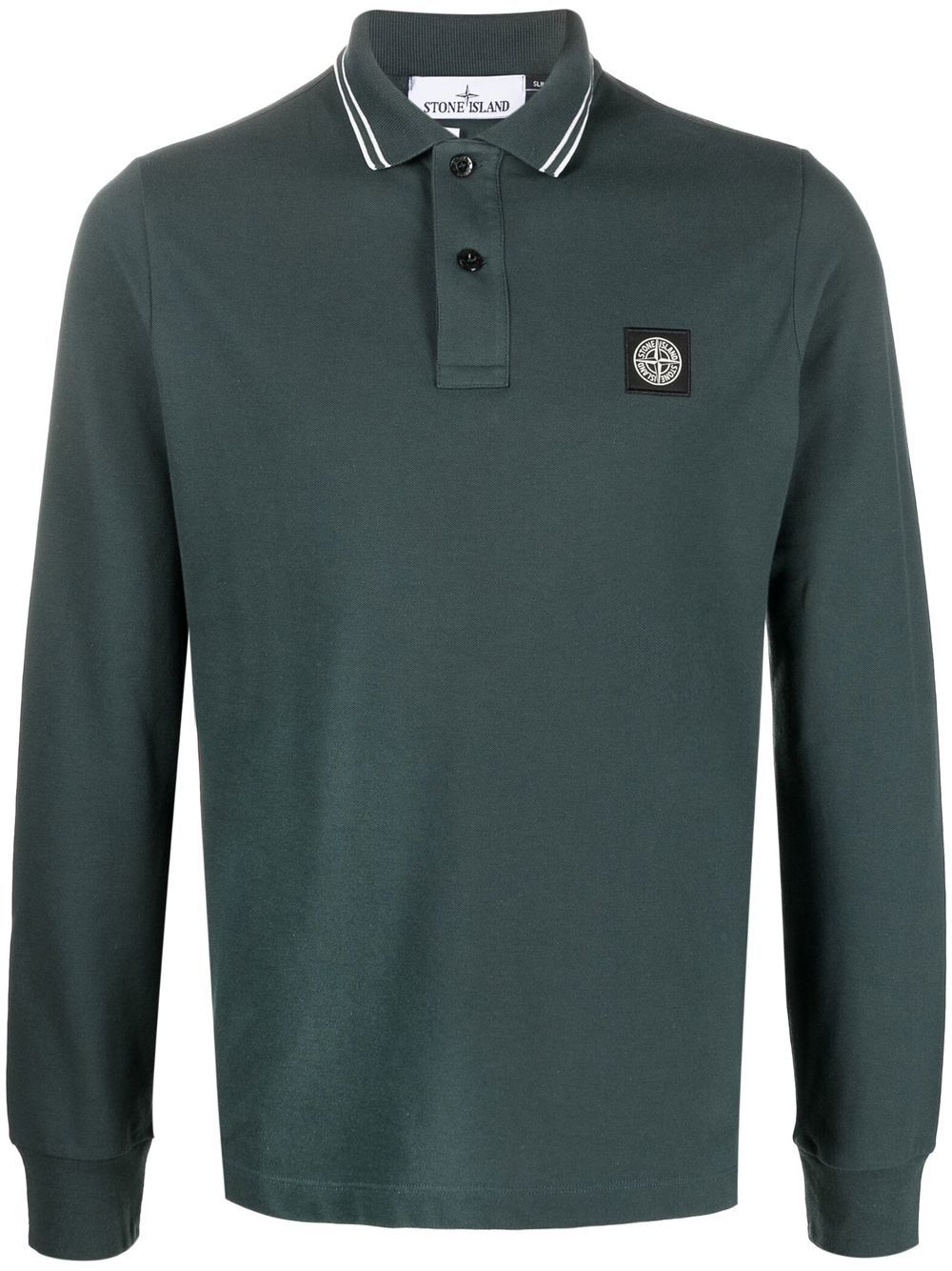 Stone Island Polo vert à motif compass signature - Lothaire boutiques
