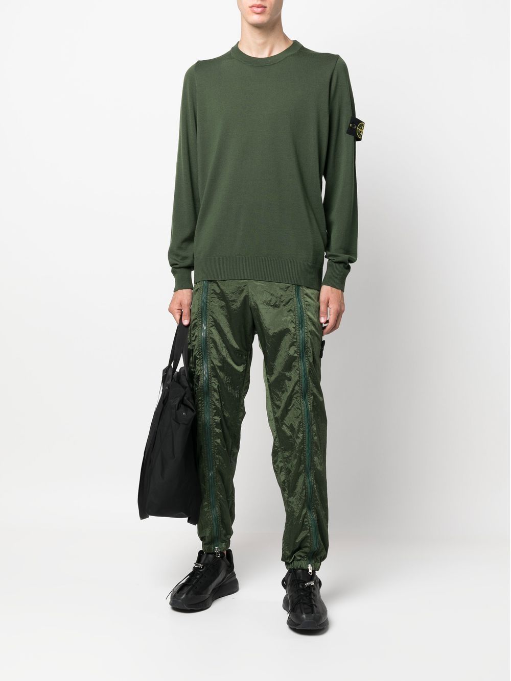 Stone Island Pull laine vert 510C4 - Lothaire boutiques