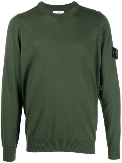 Stone Island Pull laine vert 510C4 - Lothaire boutiques