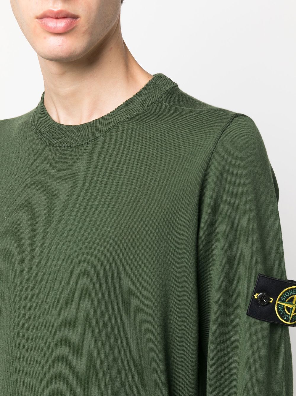 Stone Island Pull laine vert 510C4 - Lothaire boutiques