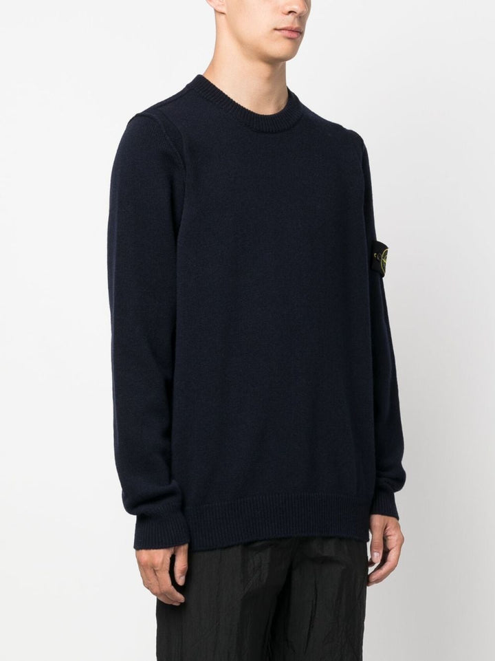 Stone Island Pull navy zippé à patch Compass - Lothaire