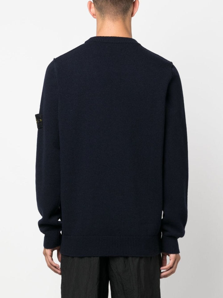 Stone Island Pull navy zippé à patch Compass - Lothaire