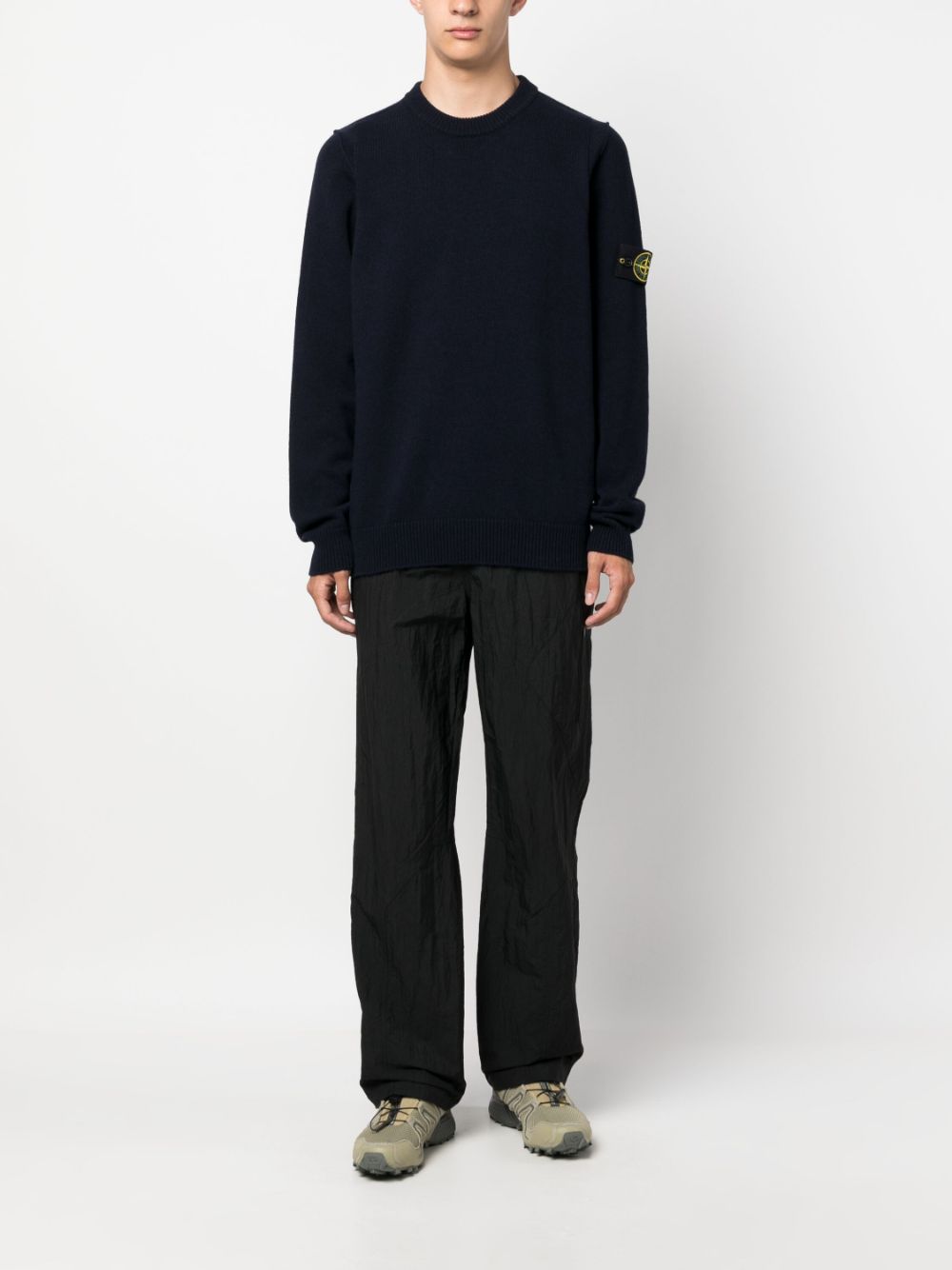 Stone Island Pull navy zippé à patch Compass - Lothaire