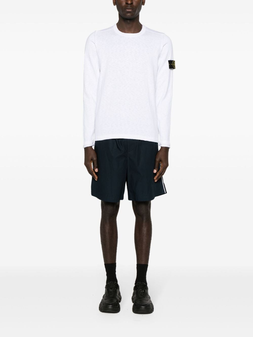 Stone Island - Pull white à patch logo - Lothaire