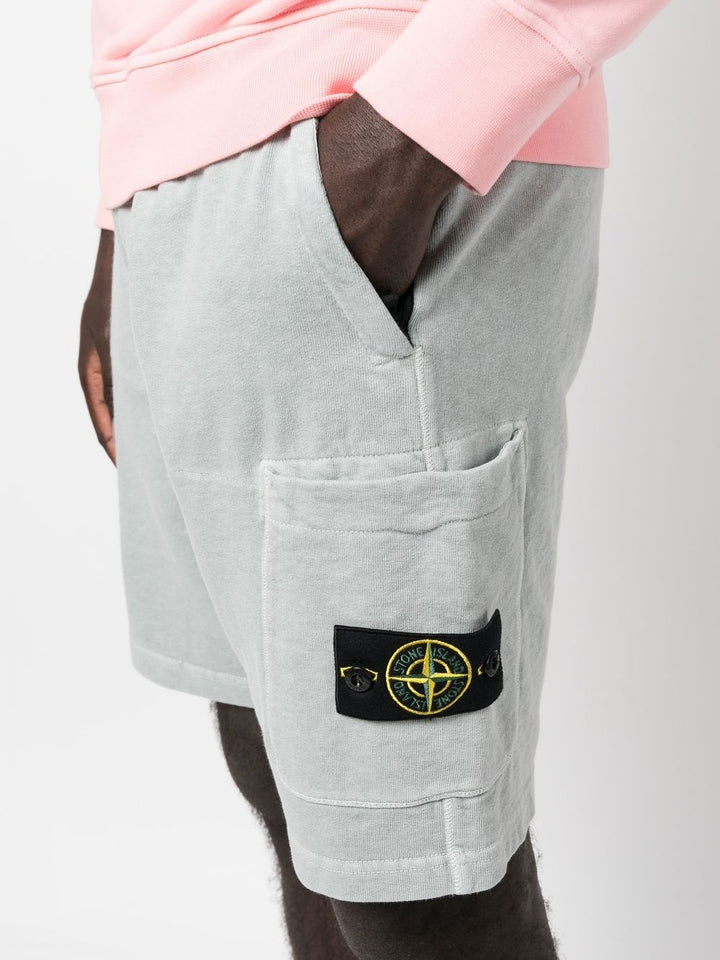 Stone Island Short en coton à motif Compass Grey - Lothaire