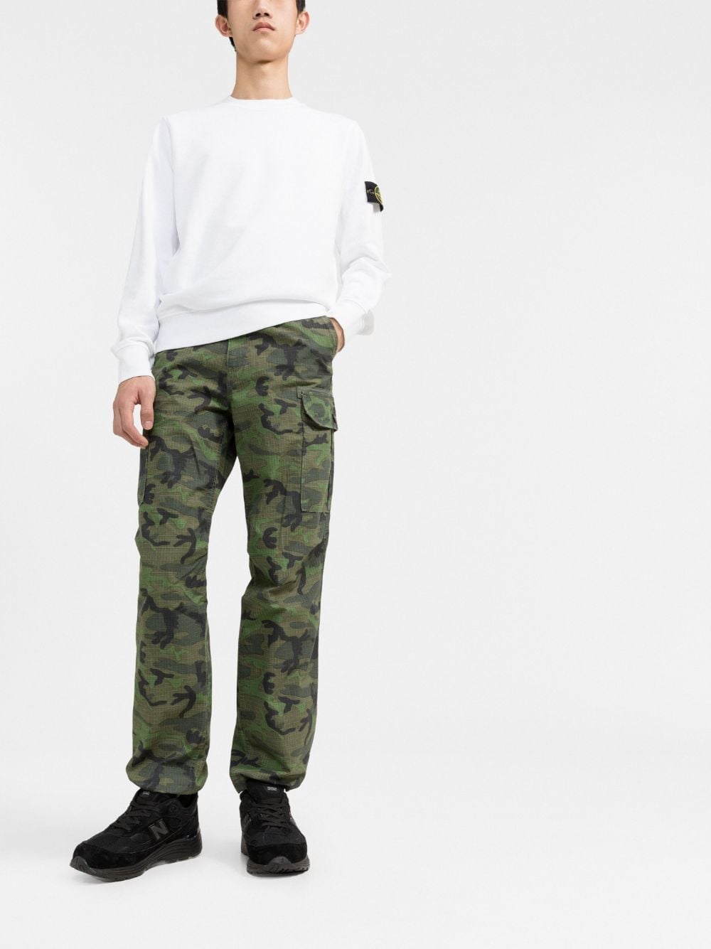 Stone Island Sweat à patch logo blanc - Lothaire boutiques