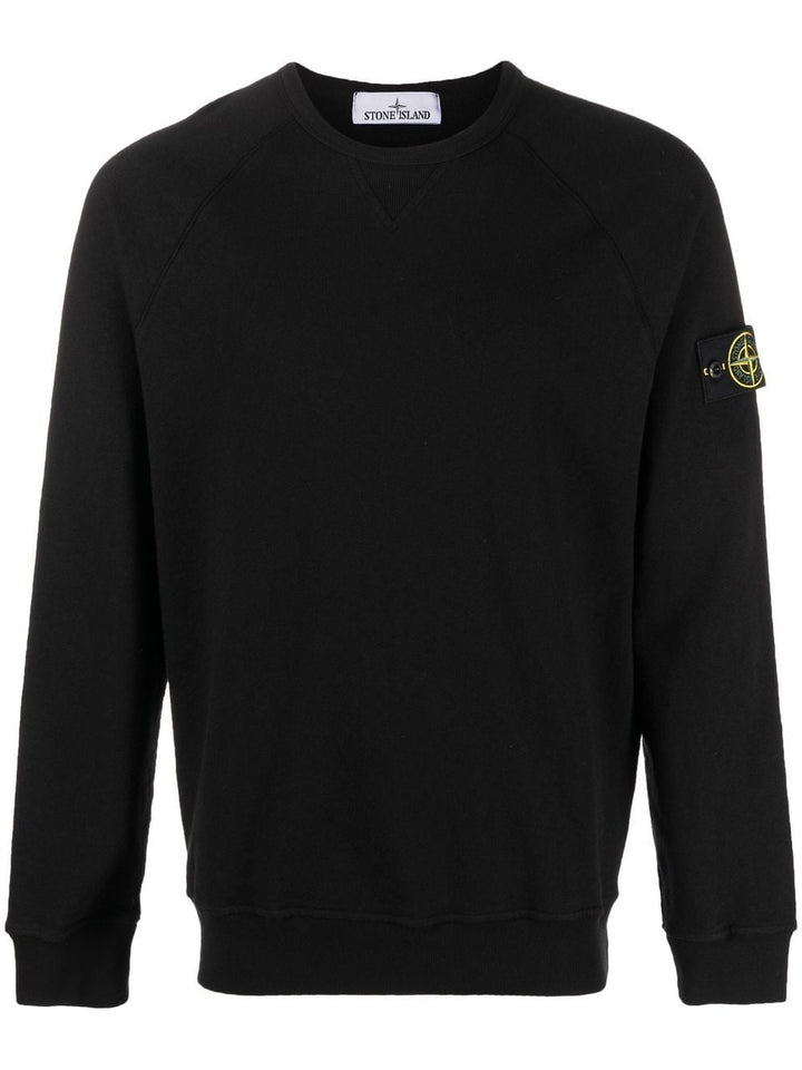 Stone Island Sweat noir 66360 'OLD' TREATMENT - Lothaire