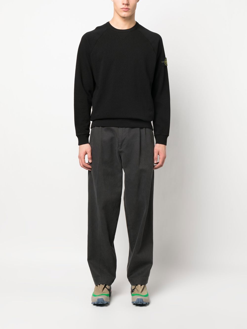 Stone Island Sweat noir 66360 'OLD' TREATMENT - Lothaire