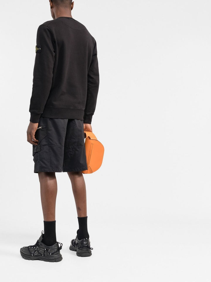 Stone Island Sweat noir en coton à patch compass signature - Lothaire boutiques
