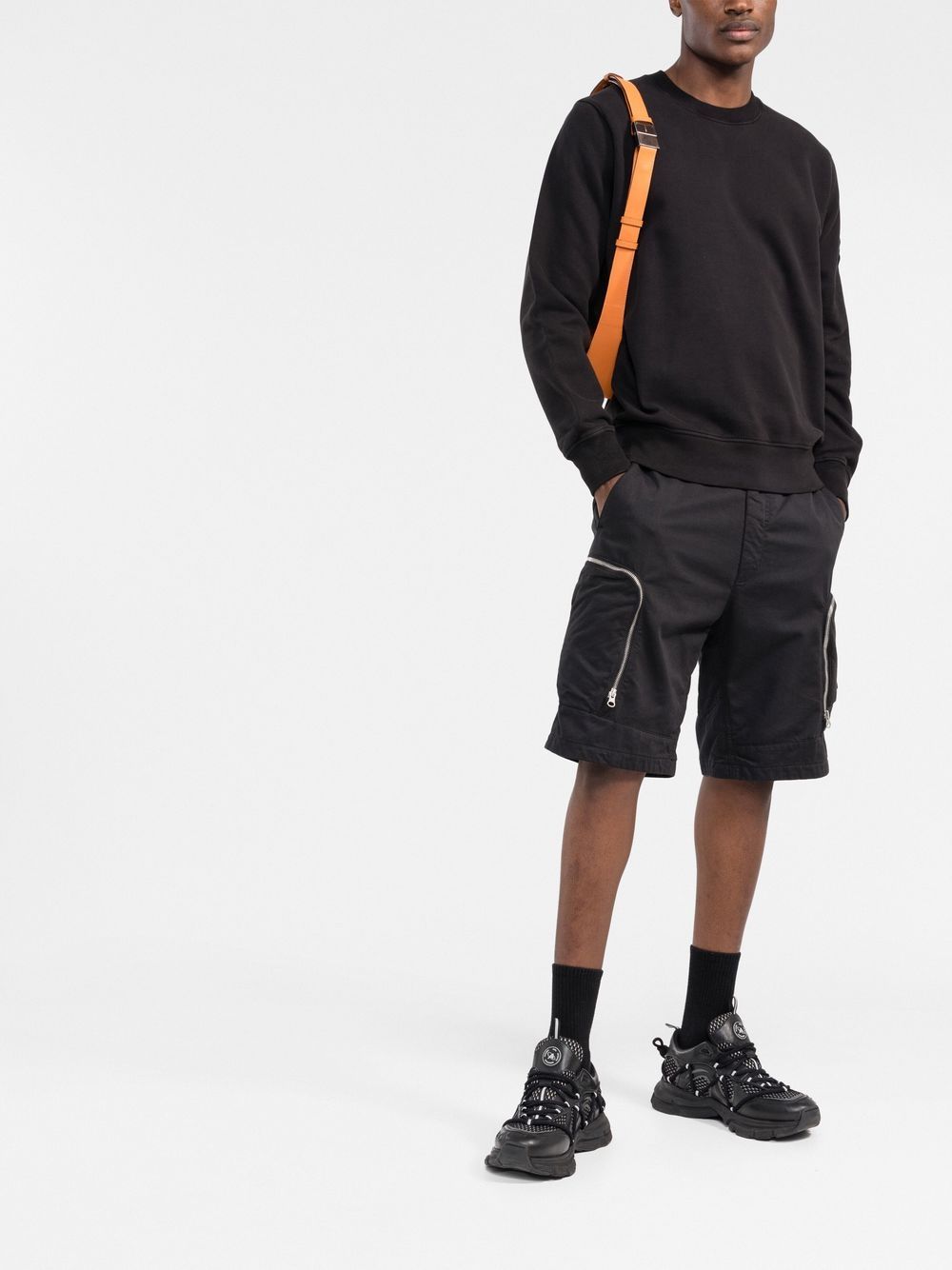 Stone Island Sweat noir en coton à patch compass signature - Lothaire boutiques