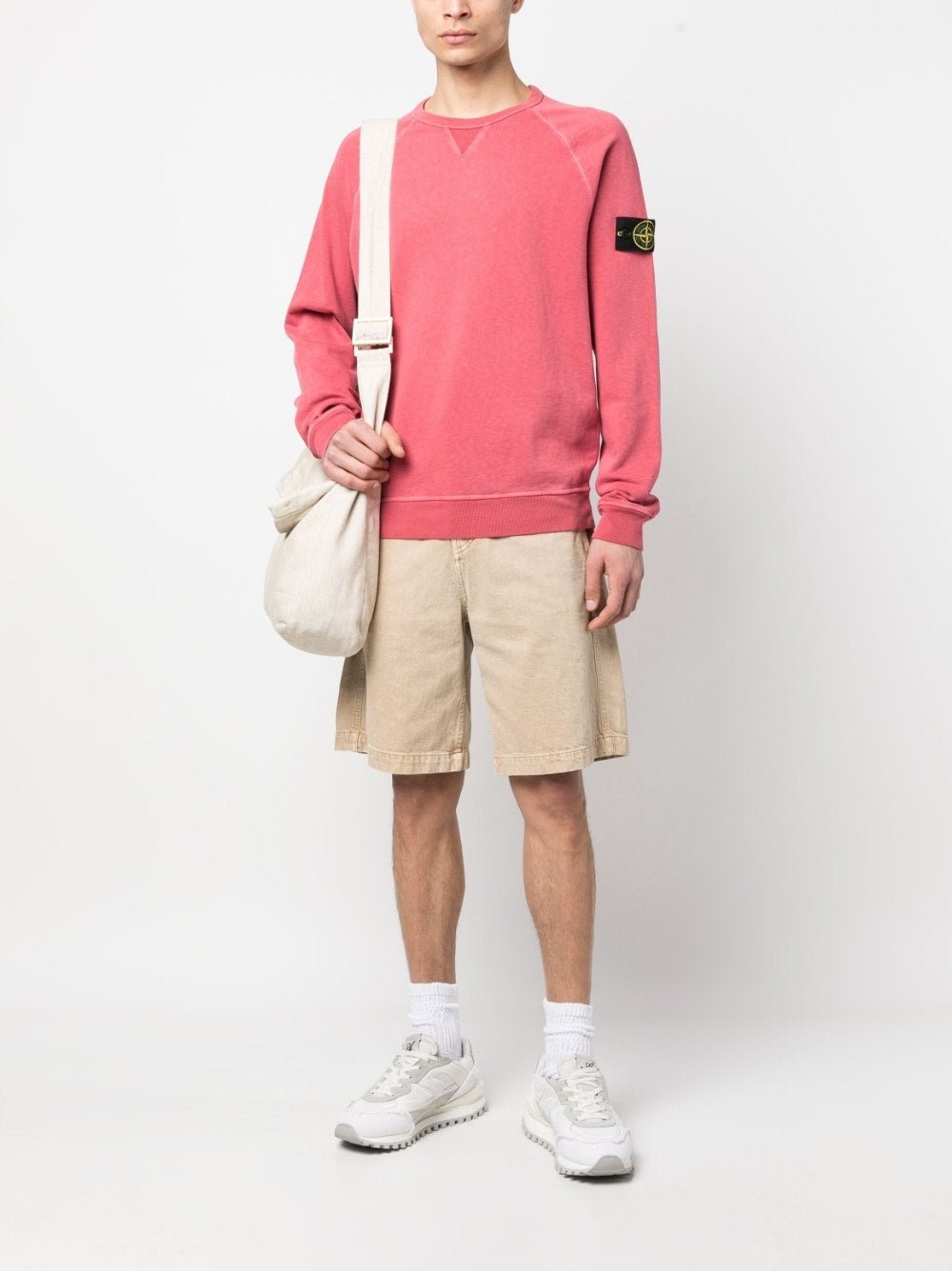 Stone Island Sweat rose Corail 66360 'OLD' TREATMENT - Lothaire