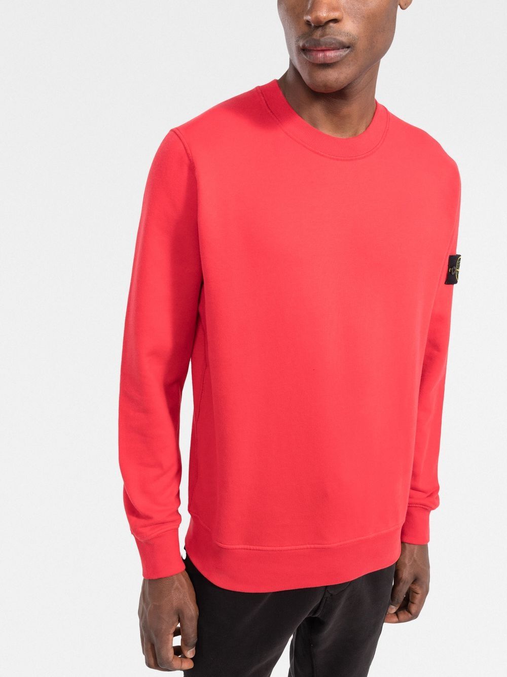 Stone Island Sweat rouge en coton à patch compass signature - Lothaire boutiques