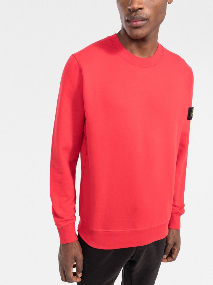 Stone Island Sweat rouge en coton à patch compass signature - Lothaire boutiques