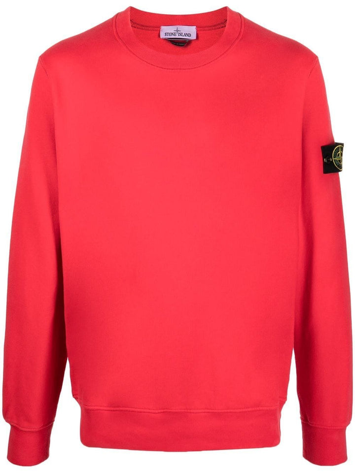 Stone Island Sweat rouge en coton à patch compass signature - Lothaire boutiques