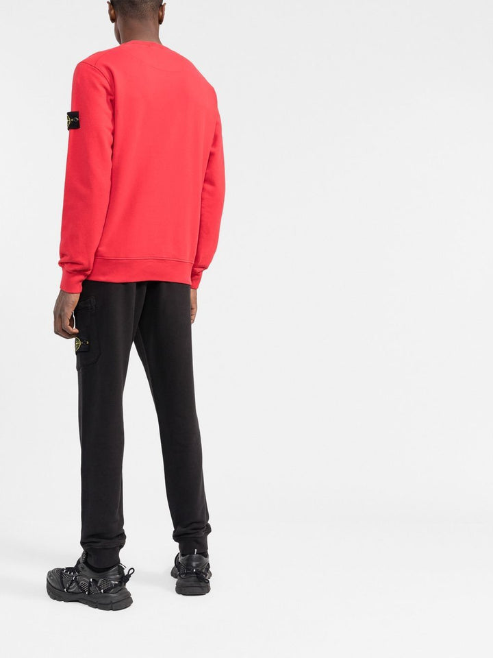 Stone Island Sweat rouge en coton à patch compass signature - Lothaire boutiques