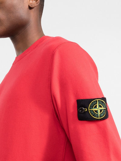 Stone Island Sweat rouge en coton à patch compass signature - Lothaire boutiques