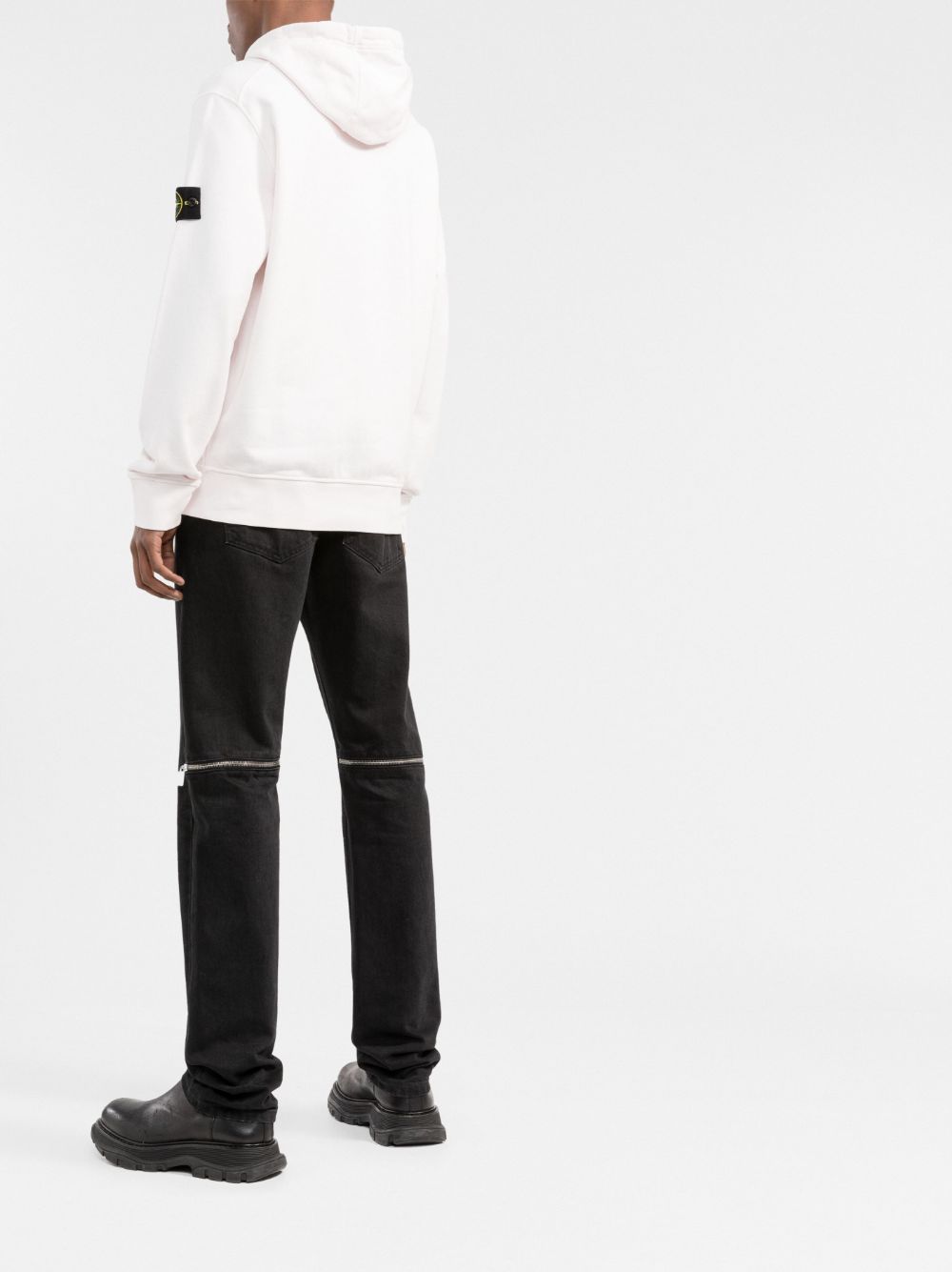 Stone Island - Sweat zippé rose 64251 GARMENT-DYED_POLAIRE DE COTON - Lothaire boutiques