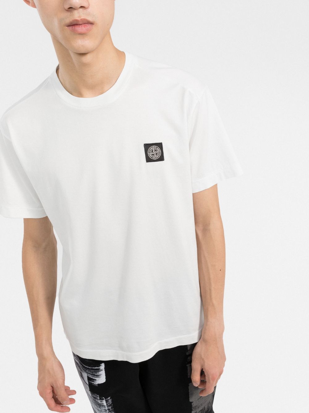 Stone Island T-shirt 24113 60/2 COTTON JERSEY GARMENT DYED Blanc - Lothaire boutiques