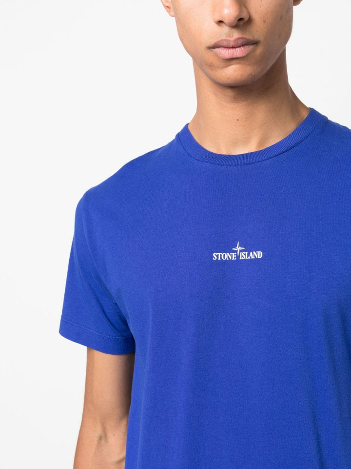 Stone Island T-shirt 2NS82 'STAMP TWO' PRINT Bright Blue - Lothaire
