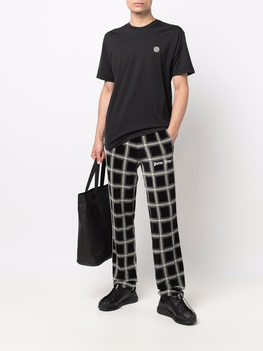 Stone Island T-shirt à patch logo Noir - Lothaire boutiques