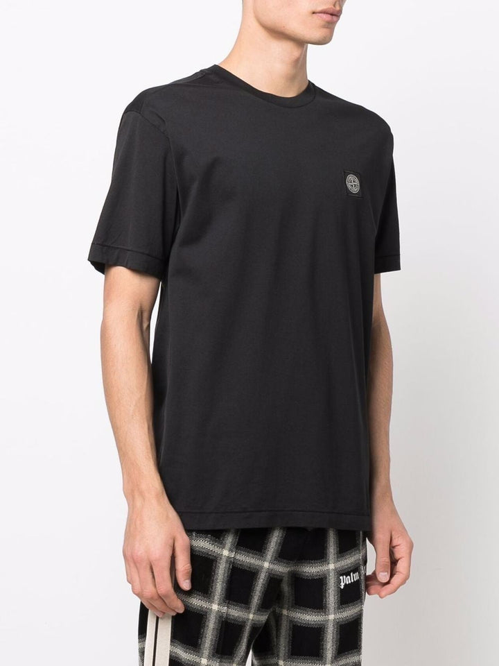 Stone Island T-shirt à patch logo Noir - Lothaire boutiques
