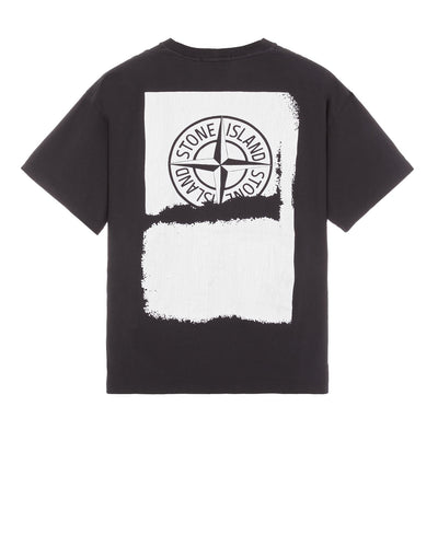 Stone Island - T-Shirt black 2RC89 'SCRATCHED PAINT ONE' PRINT - Lothaire