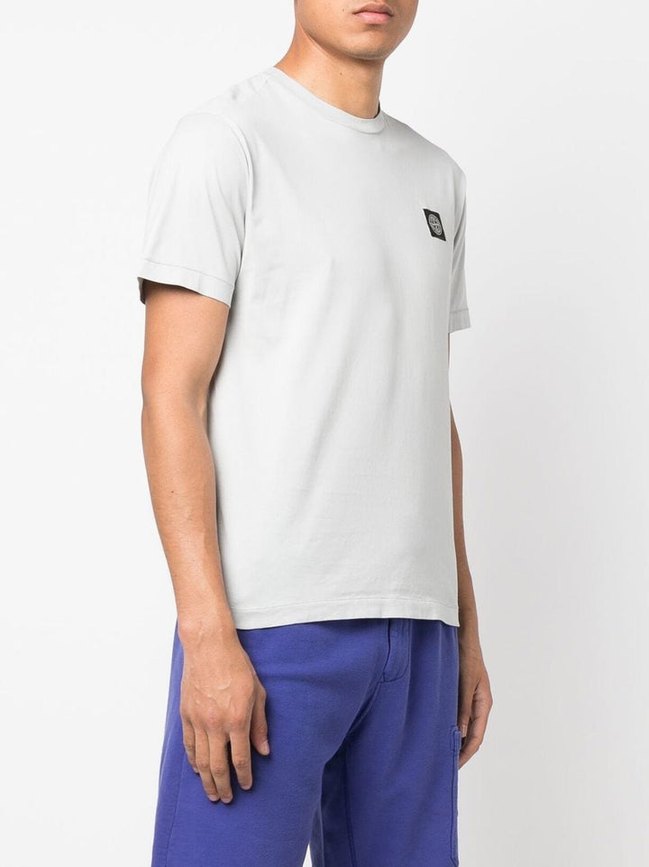 Stone Island T-shirt blanc en coton à motif compass - Lothaire boutiques
