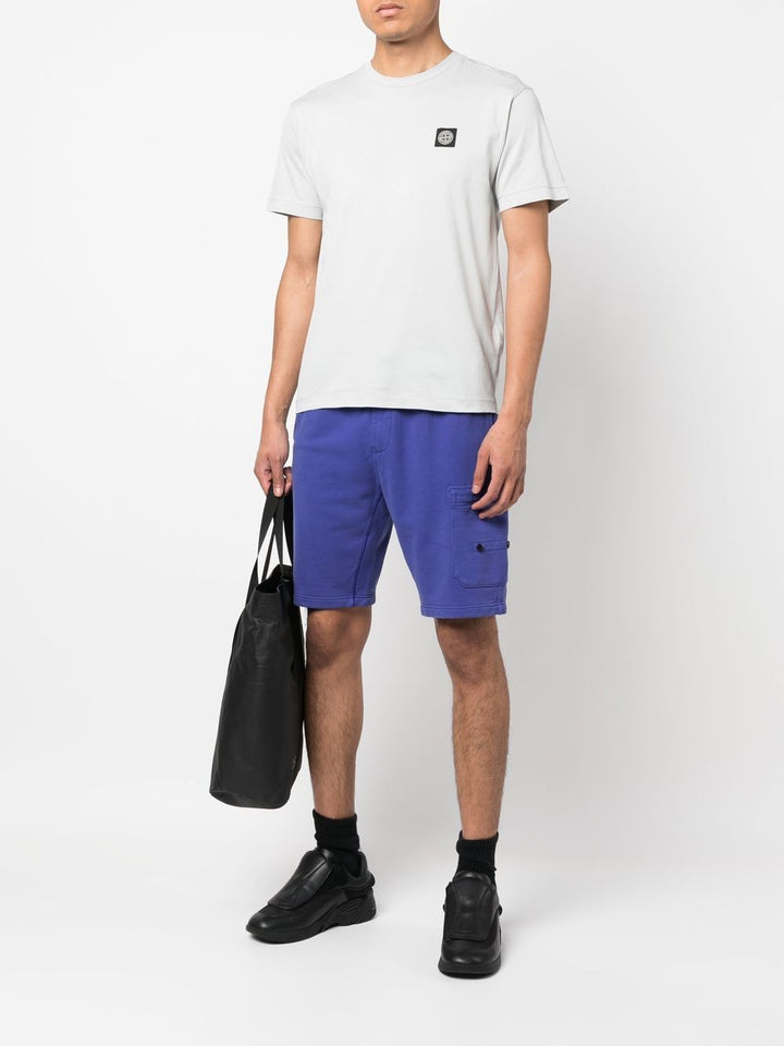Stone Island T-shirt blanc en coton à motif compass - Lothaire boutiques