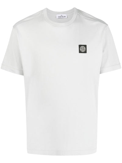 Stone Island T-shirt blanc en coton à motif compass - Lothaire boutiques
